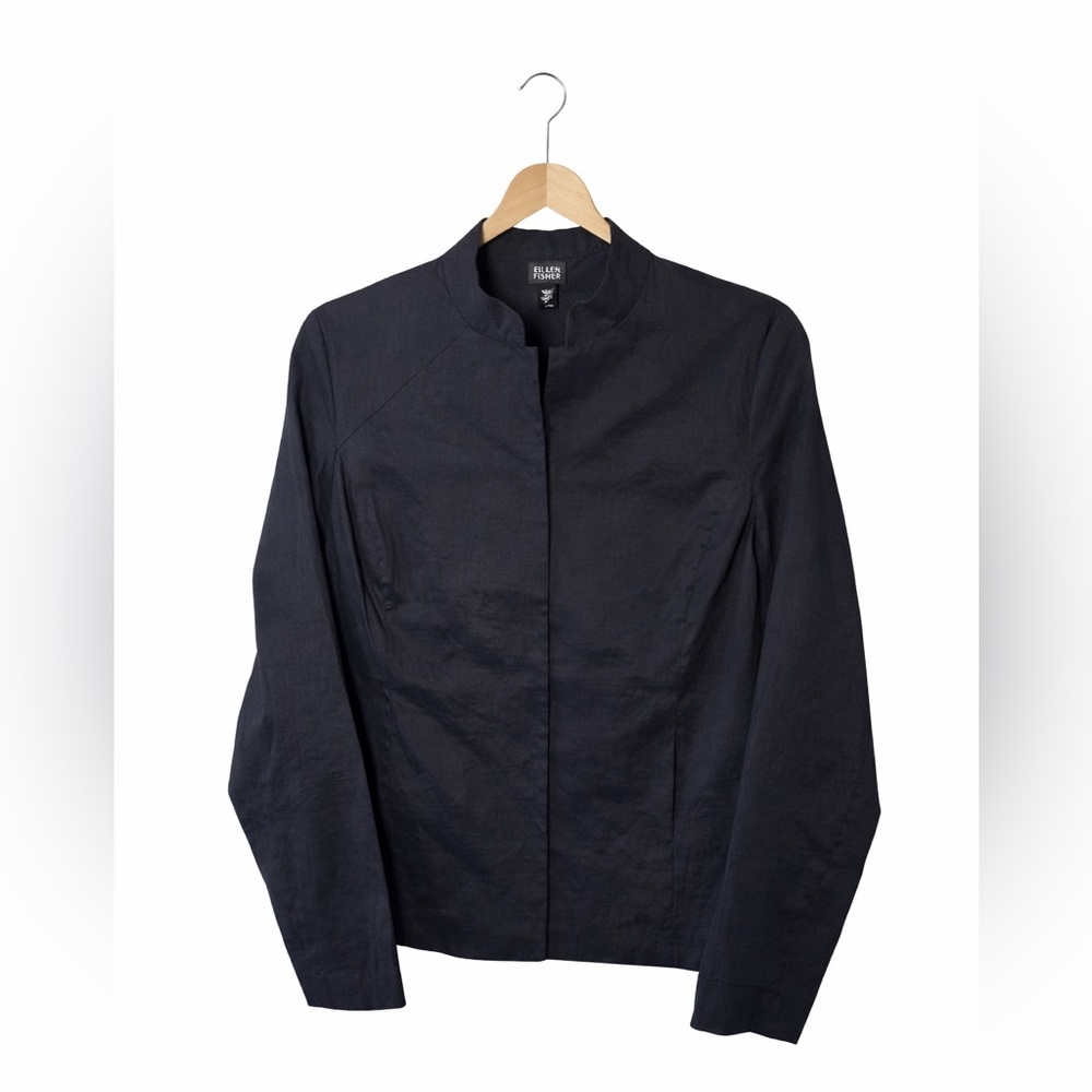 Eileen Fisher Women's Black Linen Jacket. Excellent Condition.